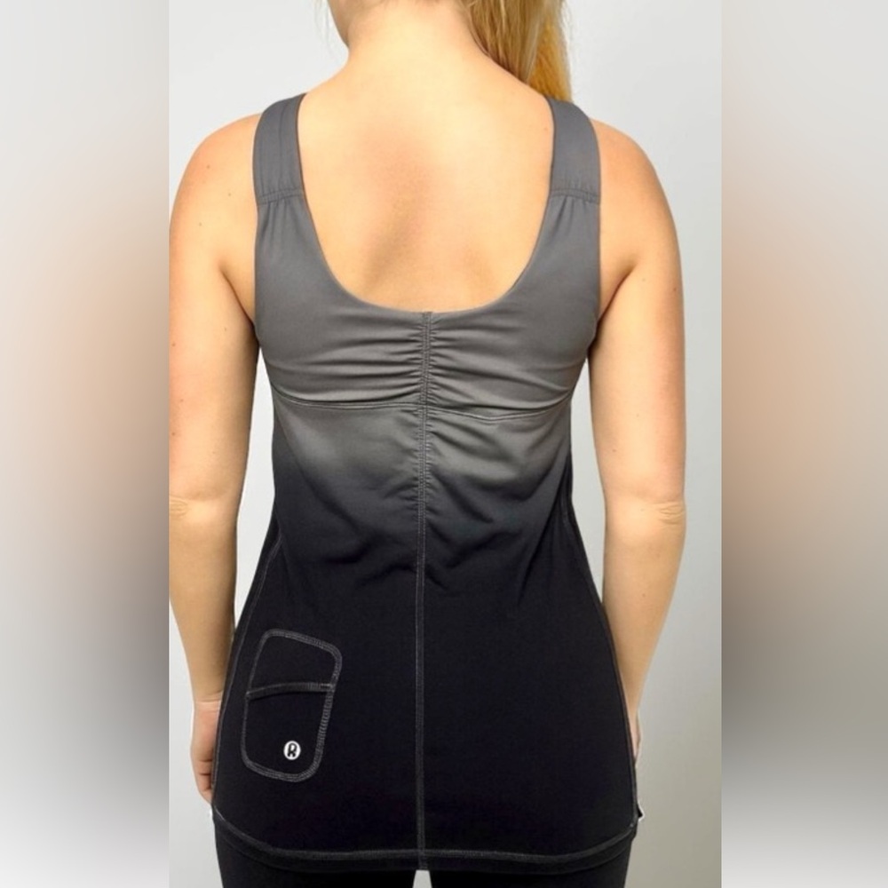 LULULEMON I Tank Spirit Ombre Dip Dye Ruched RARE Top Athletic Size 6